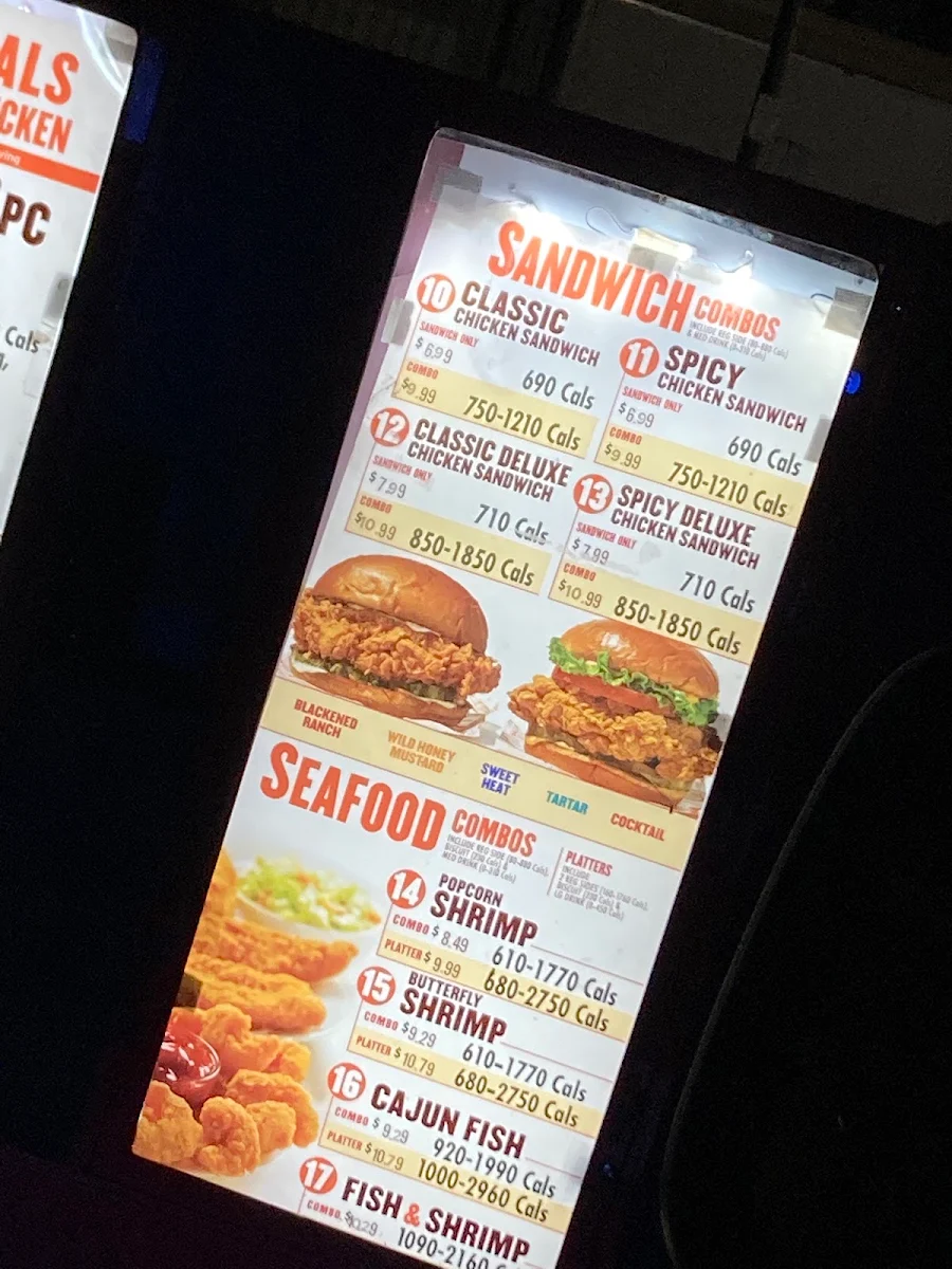 Menu, Popeyes Louisiana Kitchen