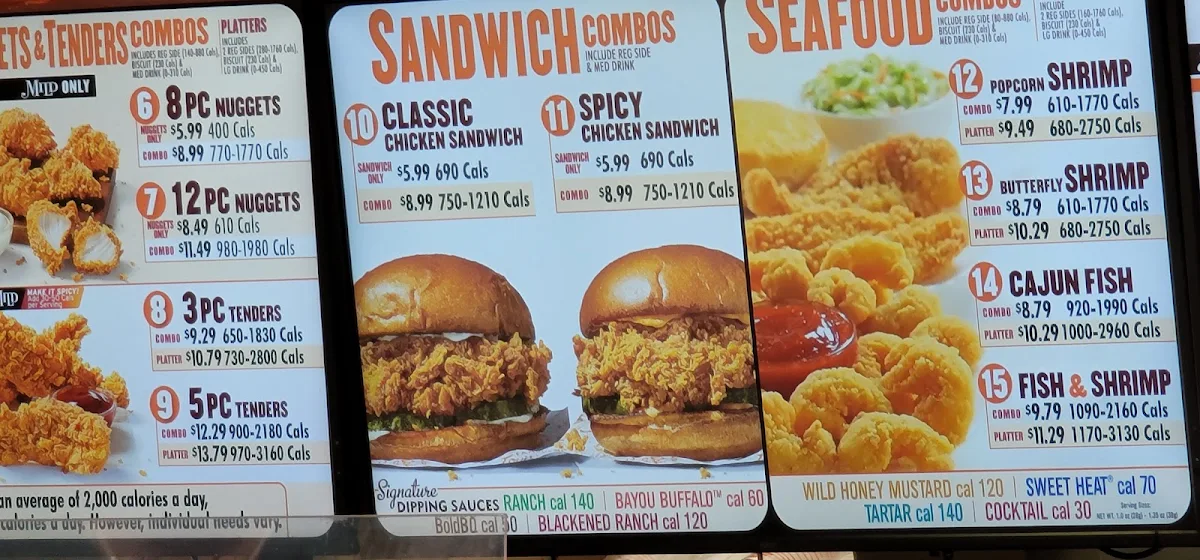 Menu, Popeyes Louisiana Kitchen