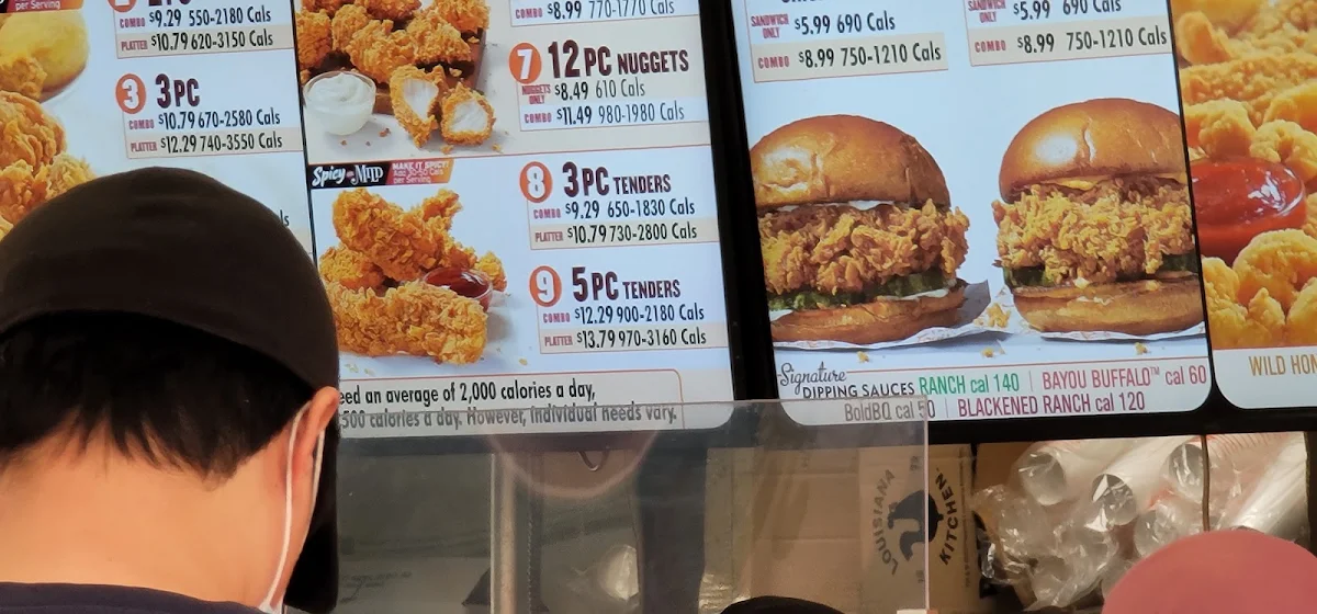 Menu, Popeyes Louisiana Kitchen