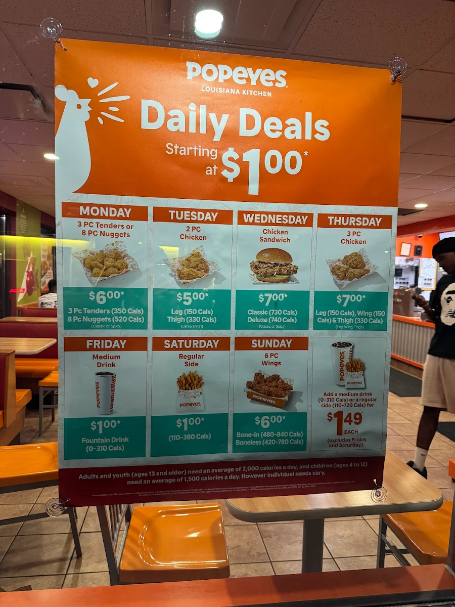 Menu, Popeyes Louisiana Kitchen
