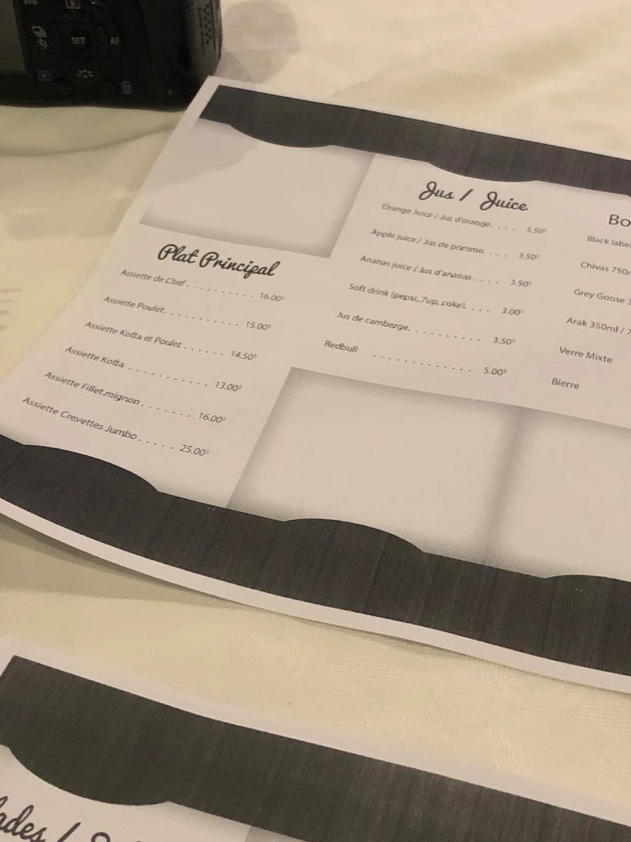 Menu, Al sultan