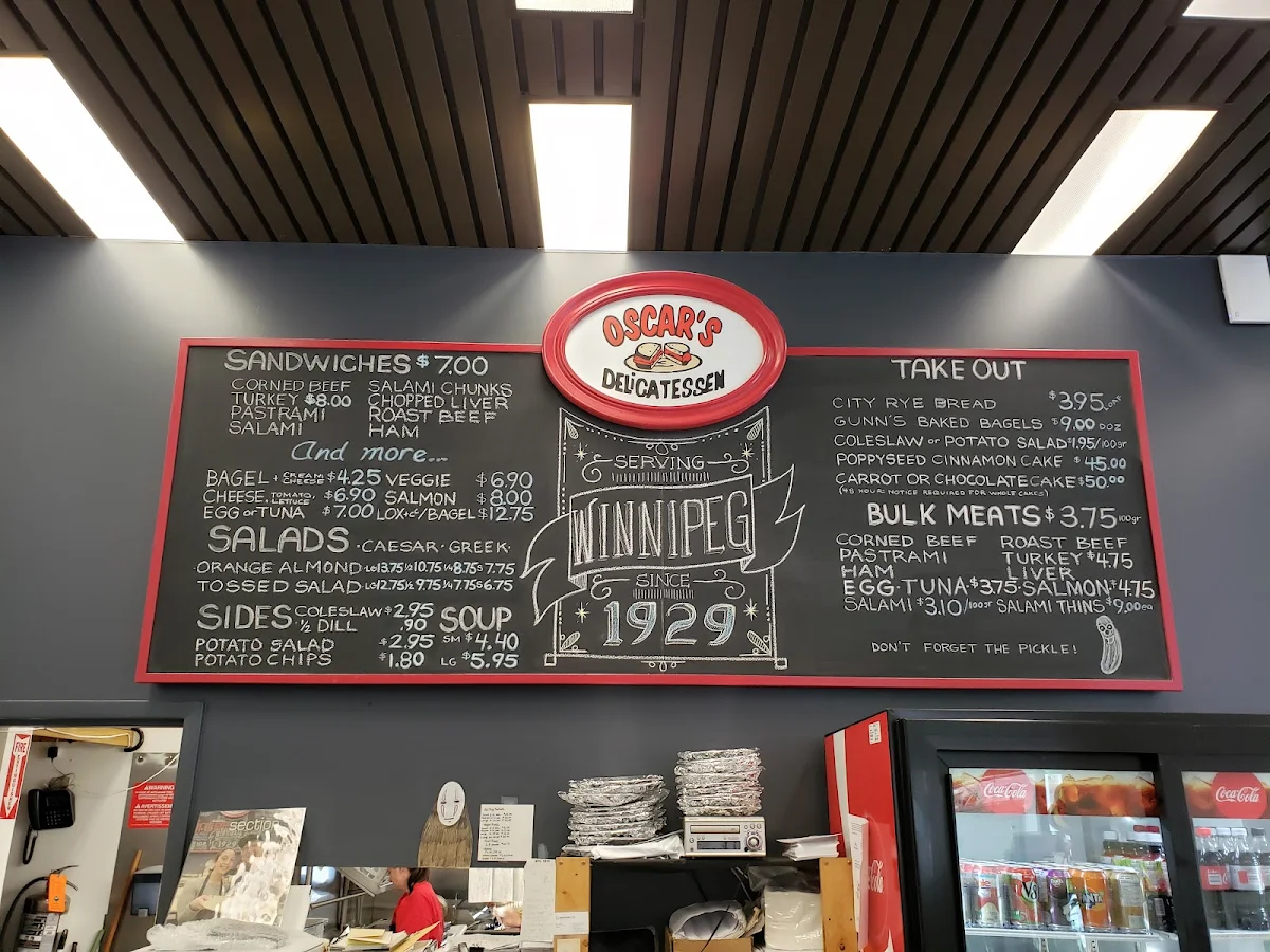 Menu, Oscar's Deli