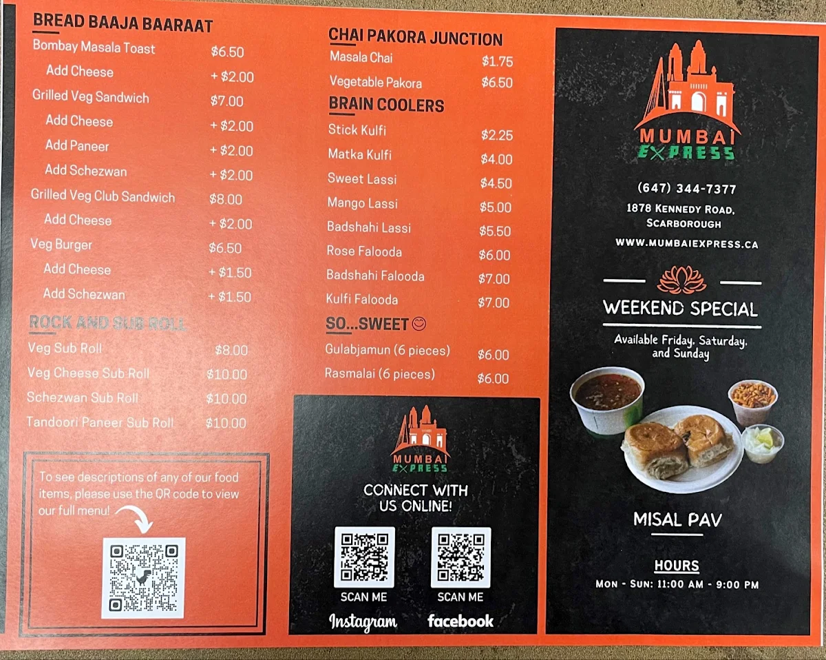 Menu, Mumbai Express