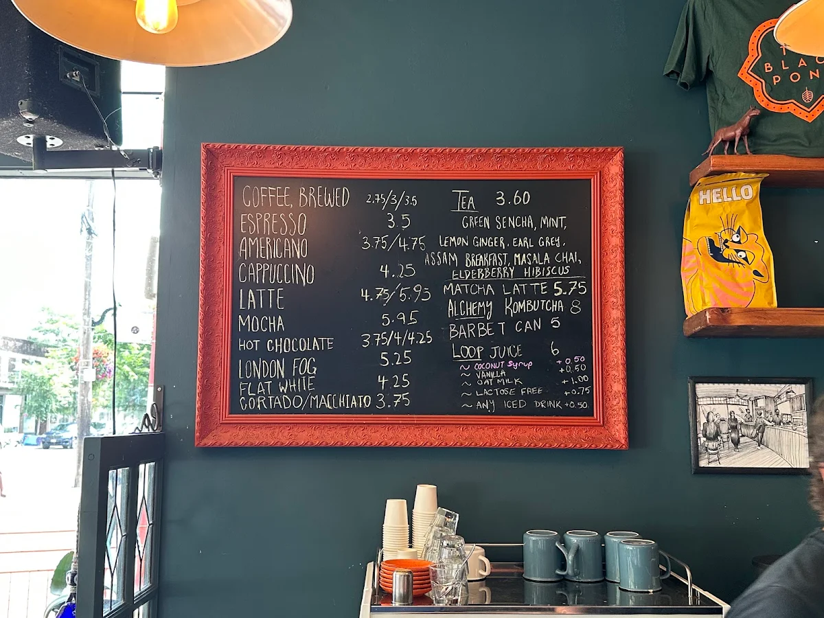 Menu, The Black Pony Café and Snack Bar