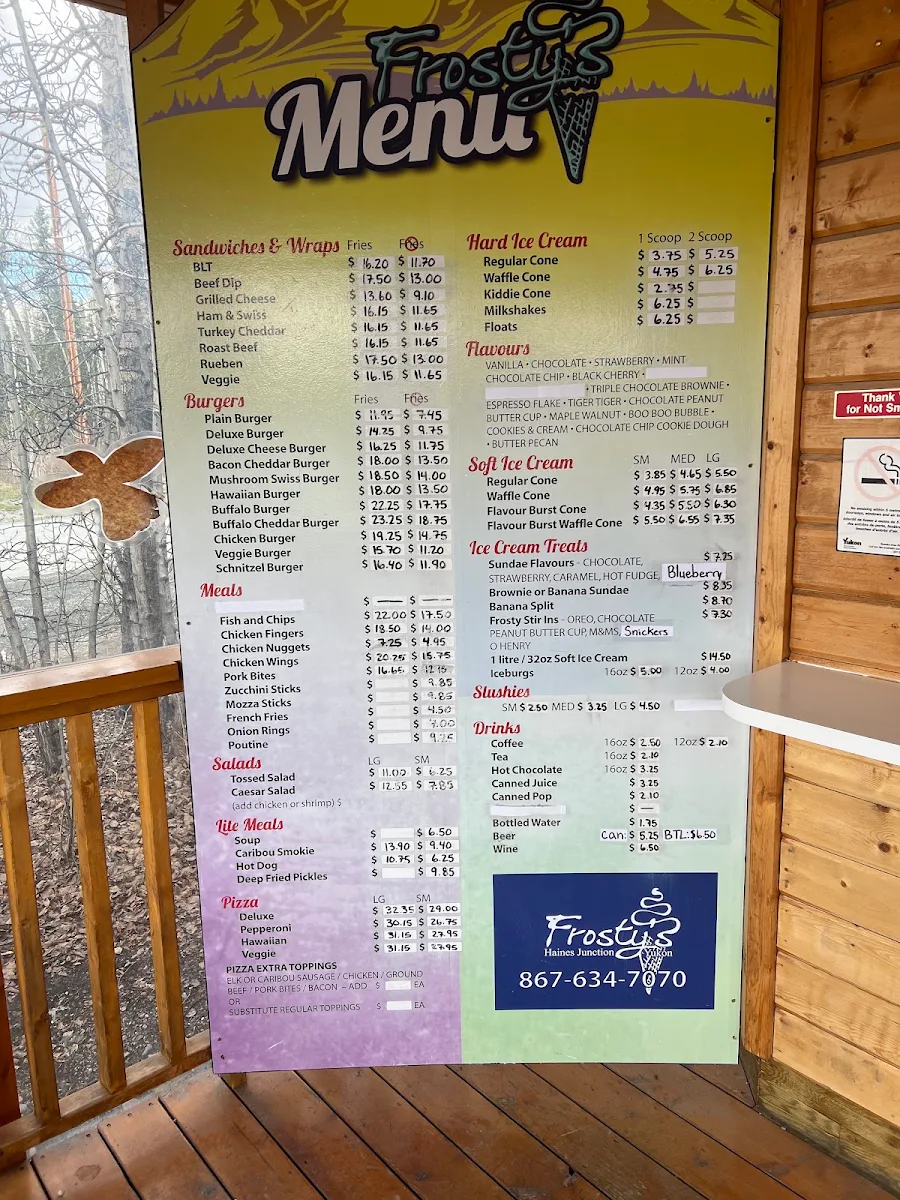 Menu, Frosty's