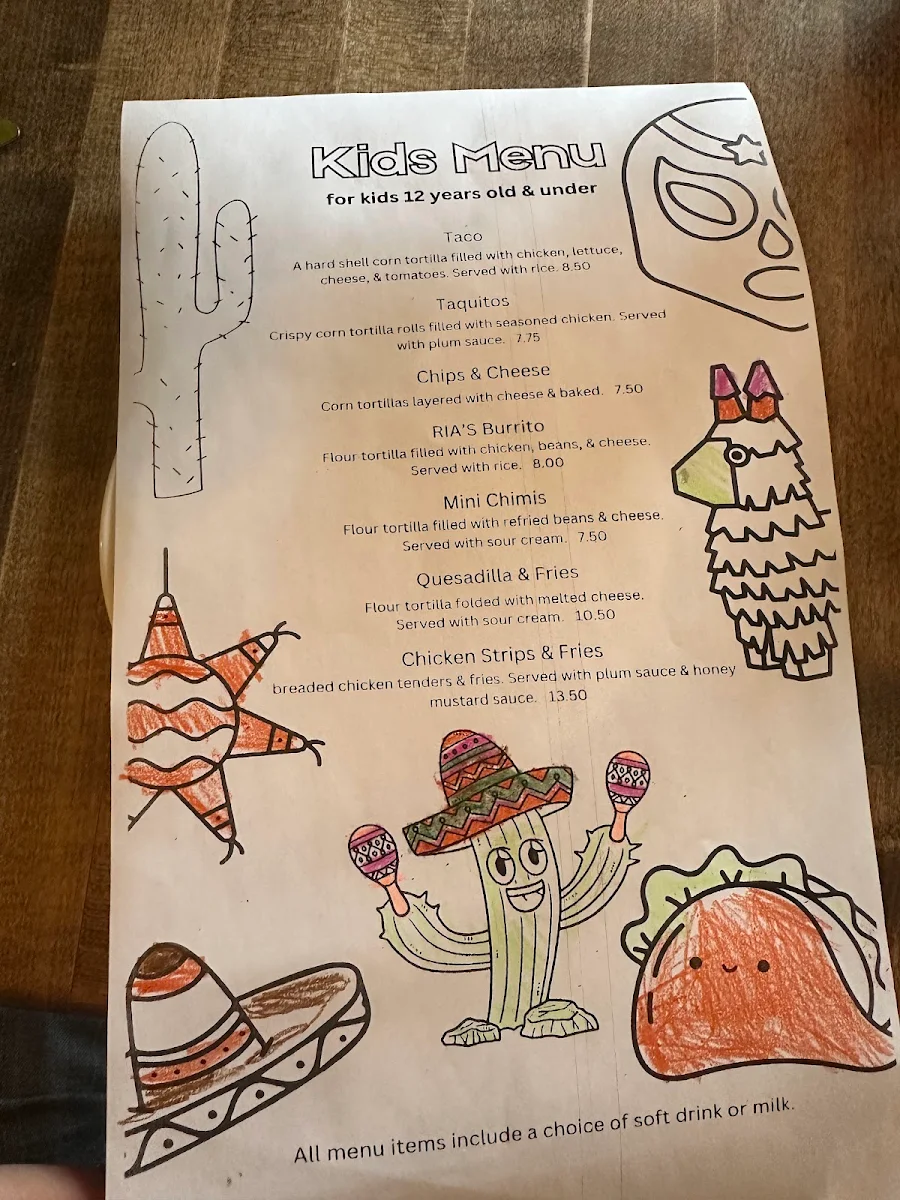 Menu, Las Margaritas
