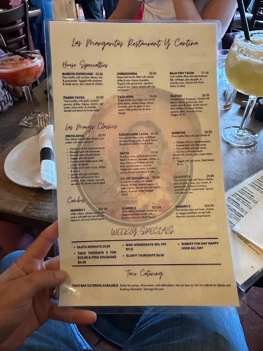 Menu, Las Margaritas