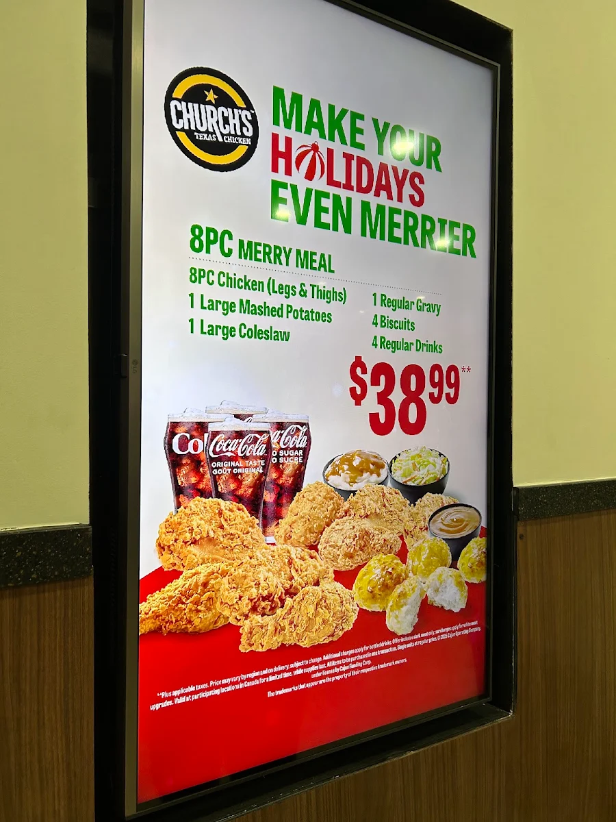Menu, Church's Texas Chicken