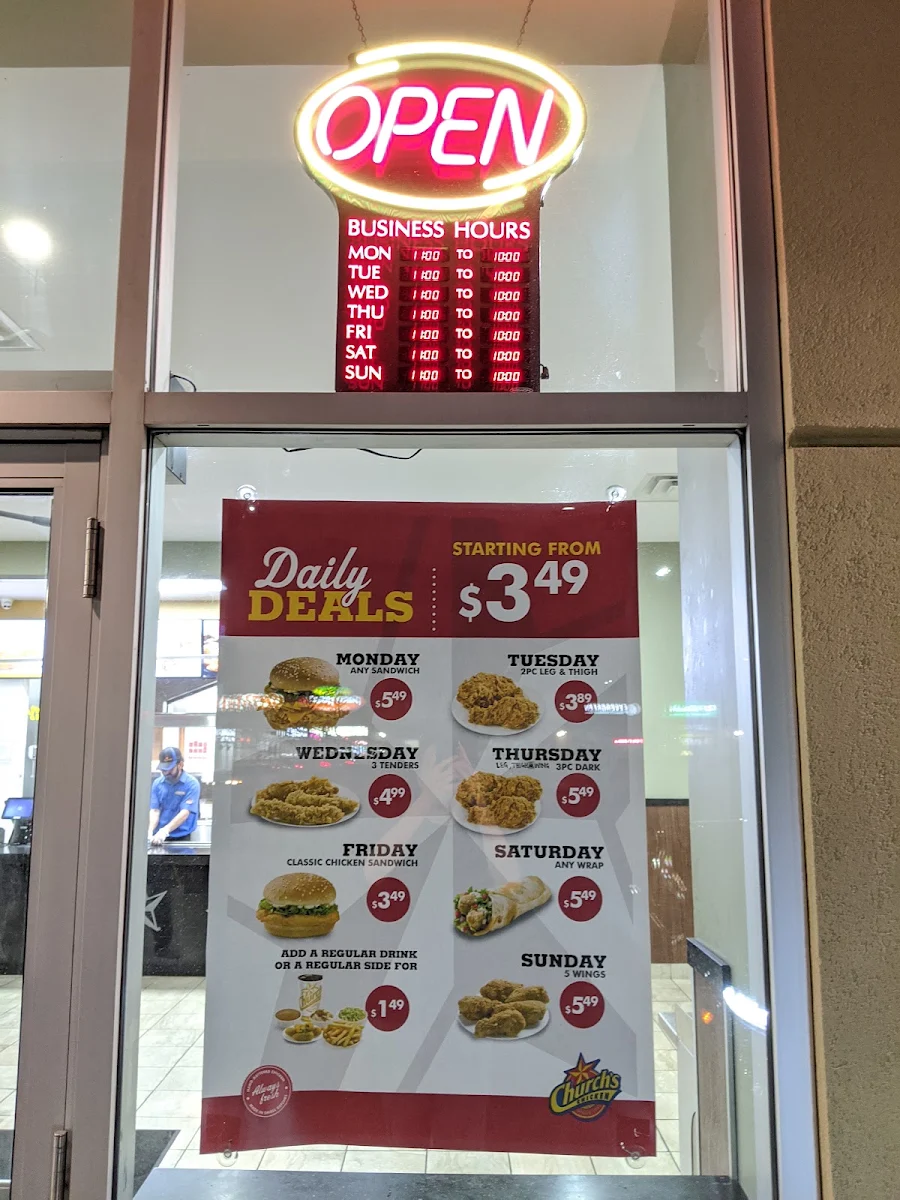 Menu, Church's Texas Chicken