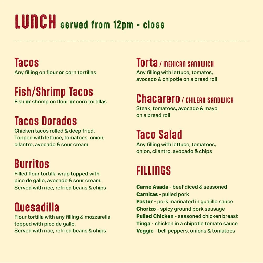 Menu, Molcajete