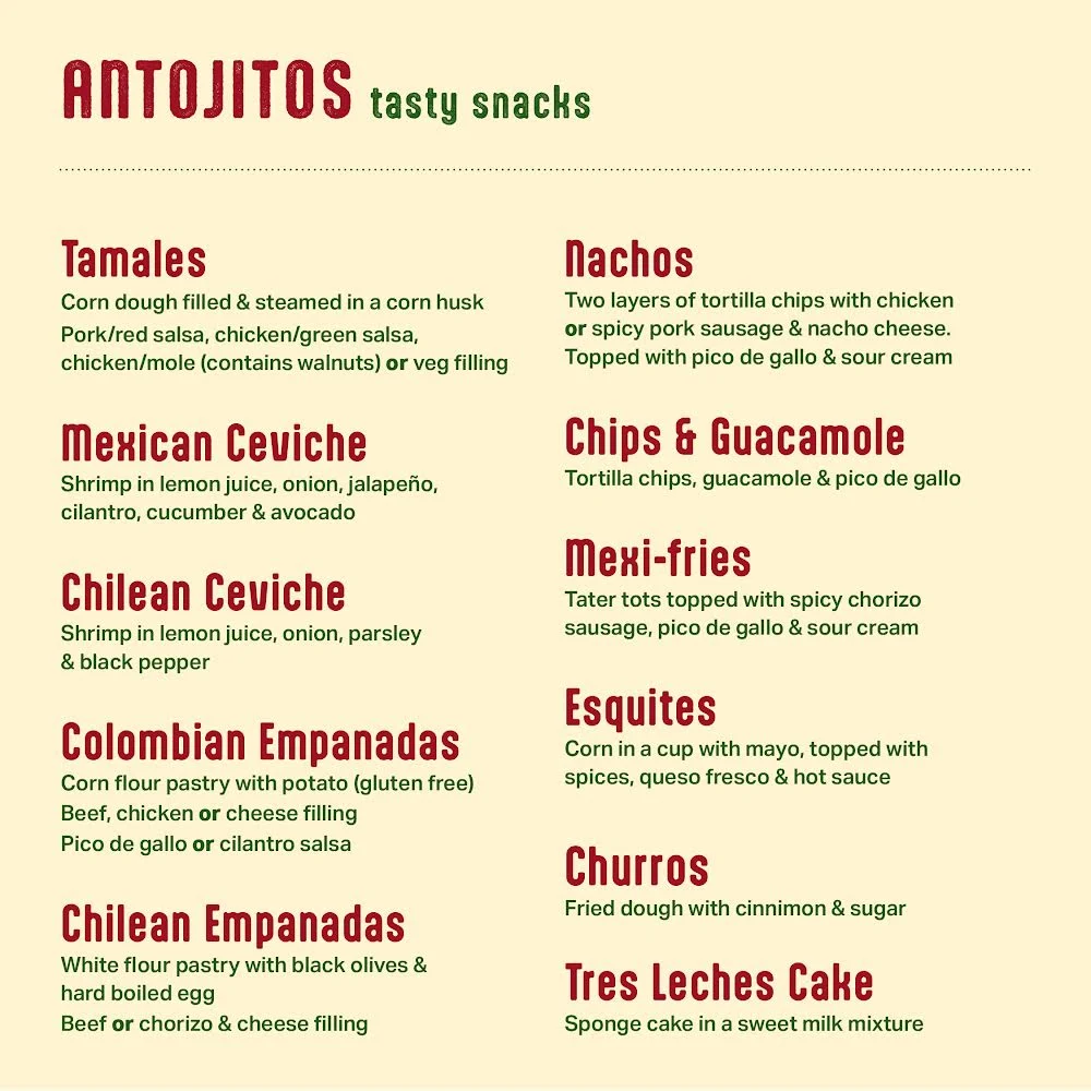 Menu, Molcajete