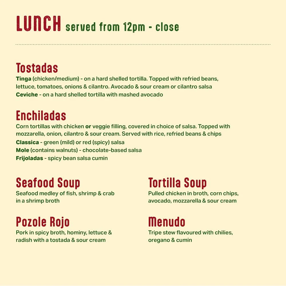 Menu, Molcajete