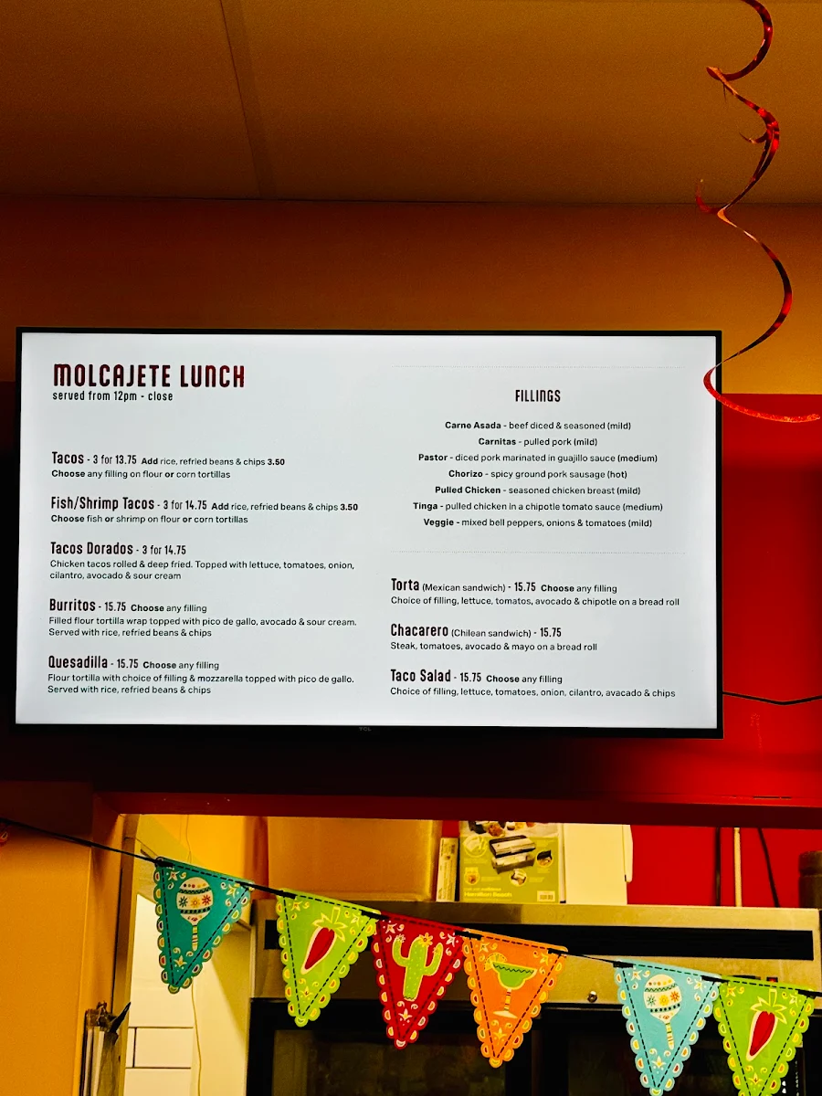 Menu, Molcajete