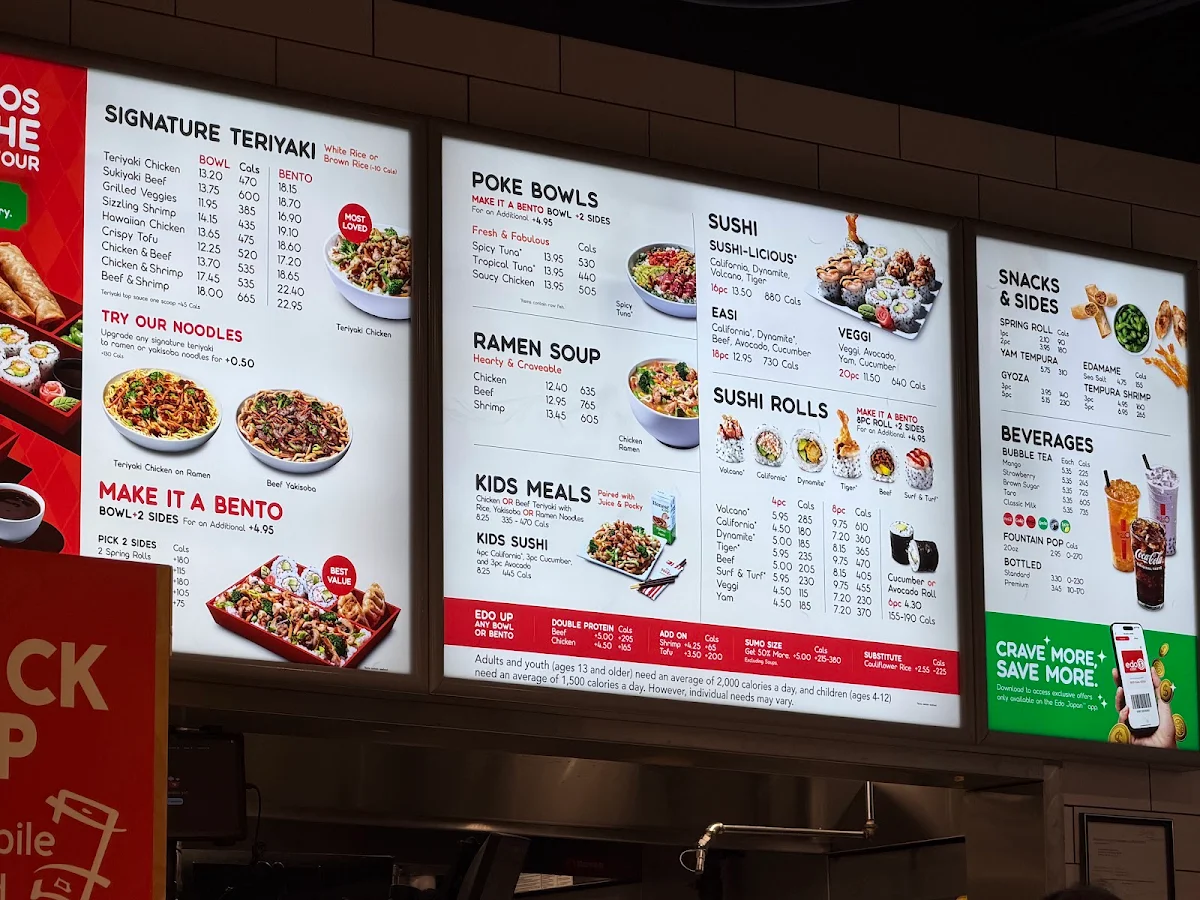 Menu, Edo Japan
