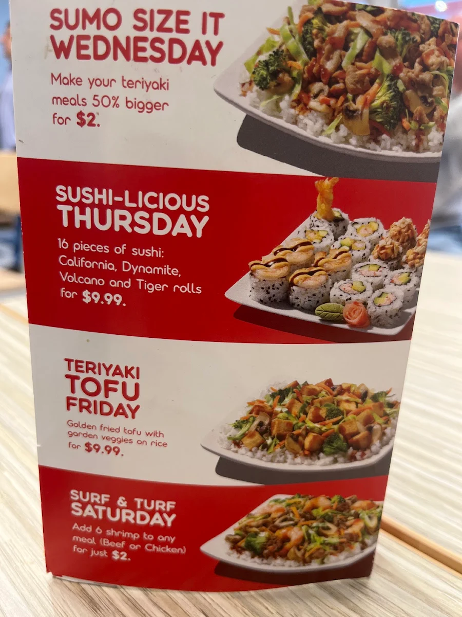 Menu, Edo Japan