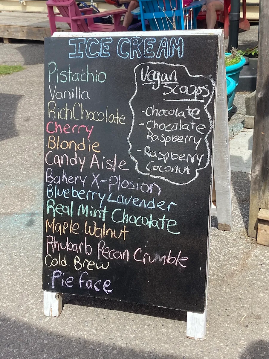 Menu, The Beachconers Microcreamery