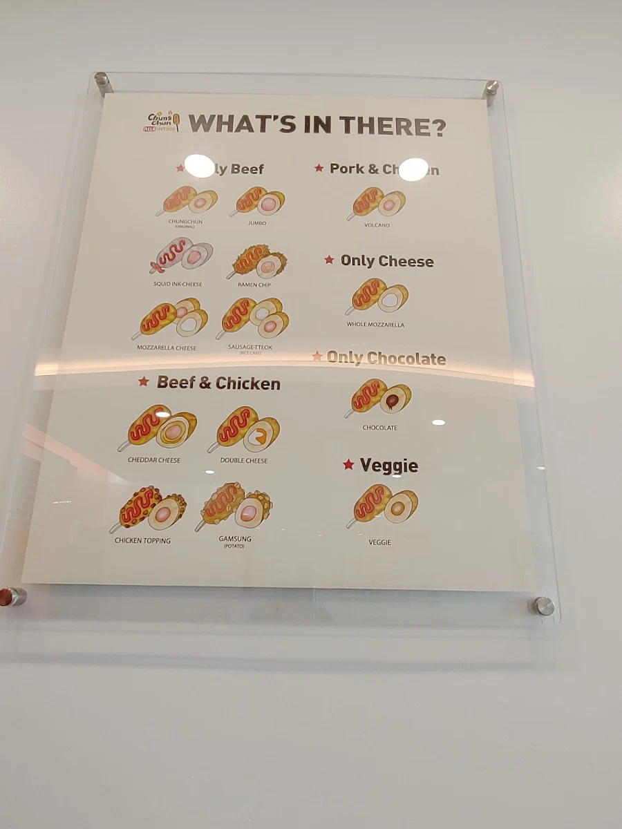 Menu, Chung chun Rice Hot Dog