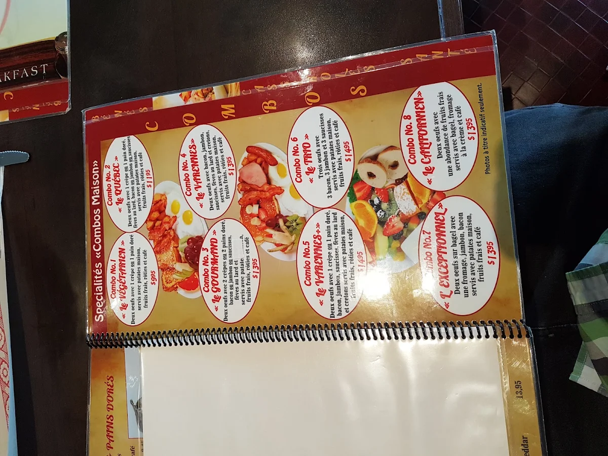 Menu, Varennes Pizzeria