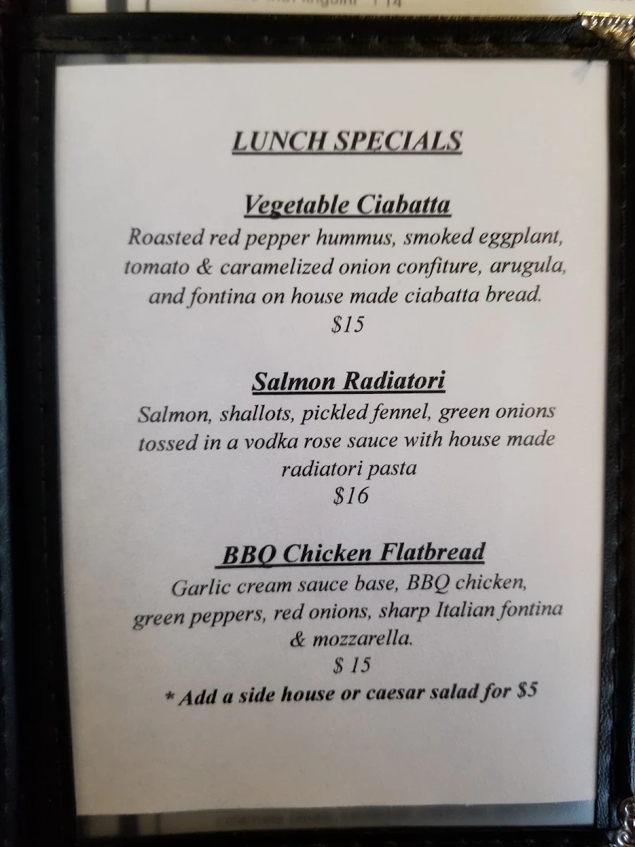 Menu, Bellissimo
