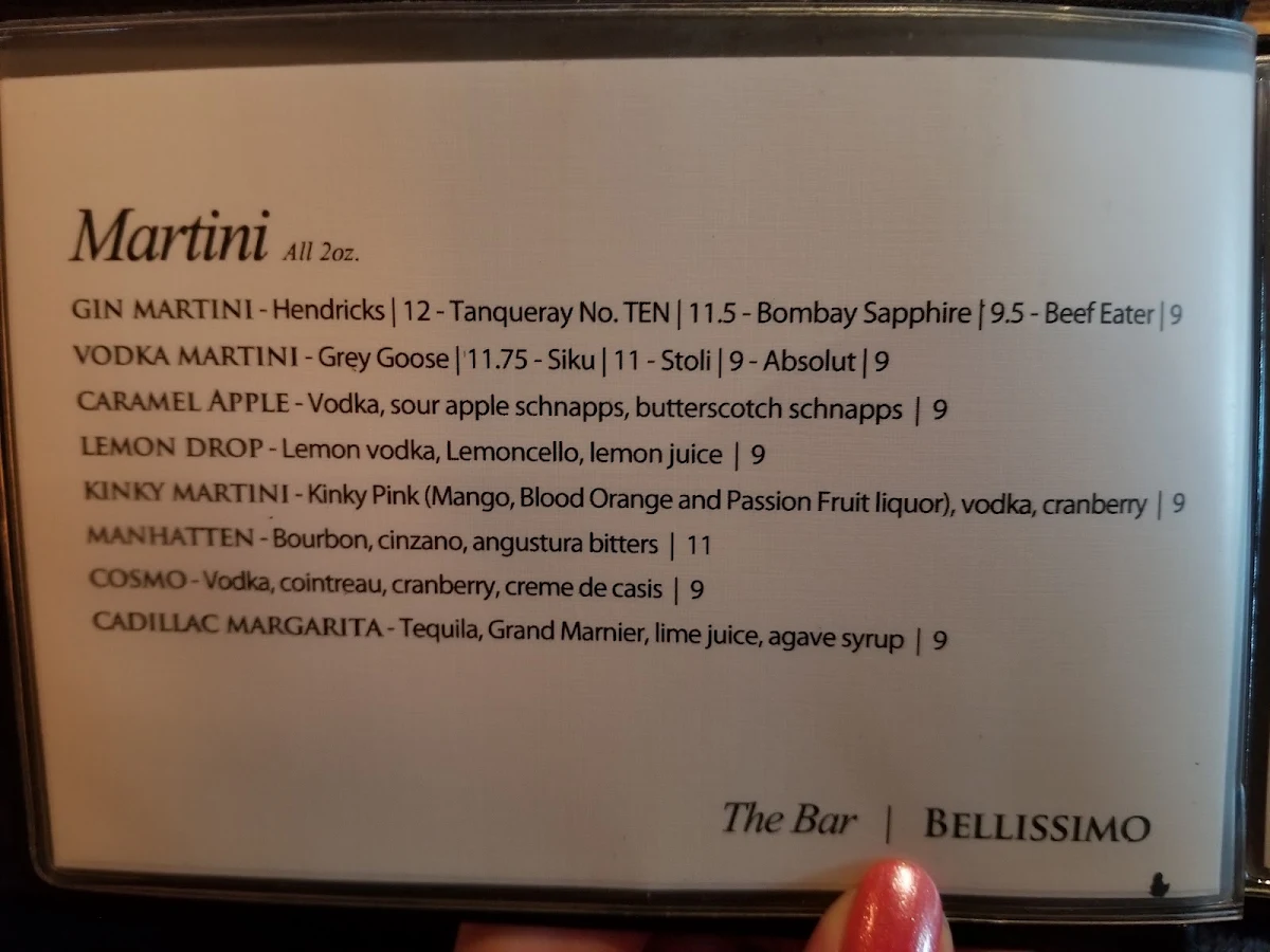 Menu, Bellissimo