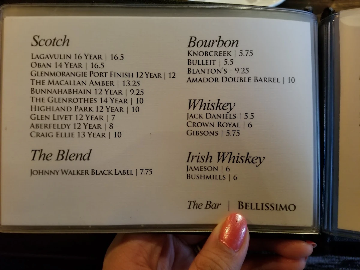 Menu, Bellissimo