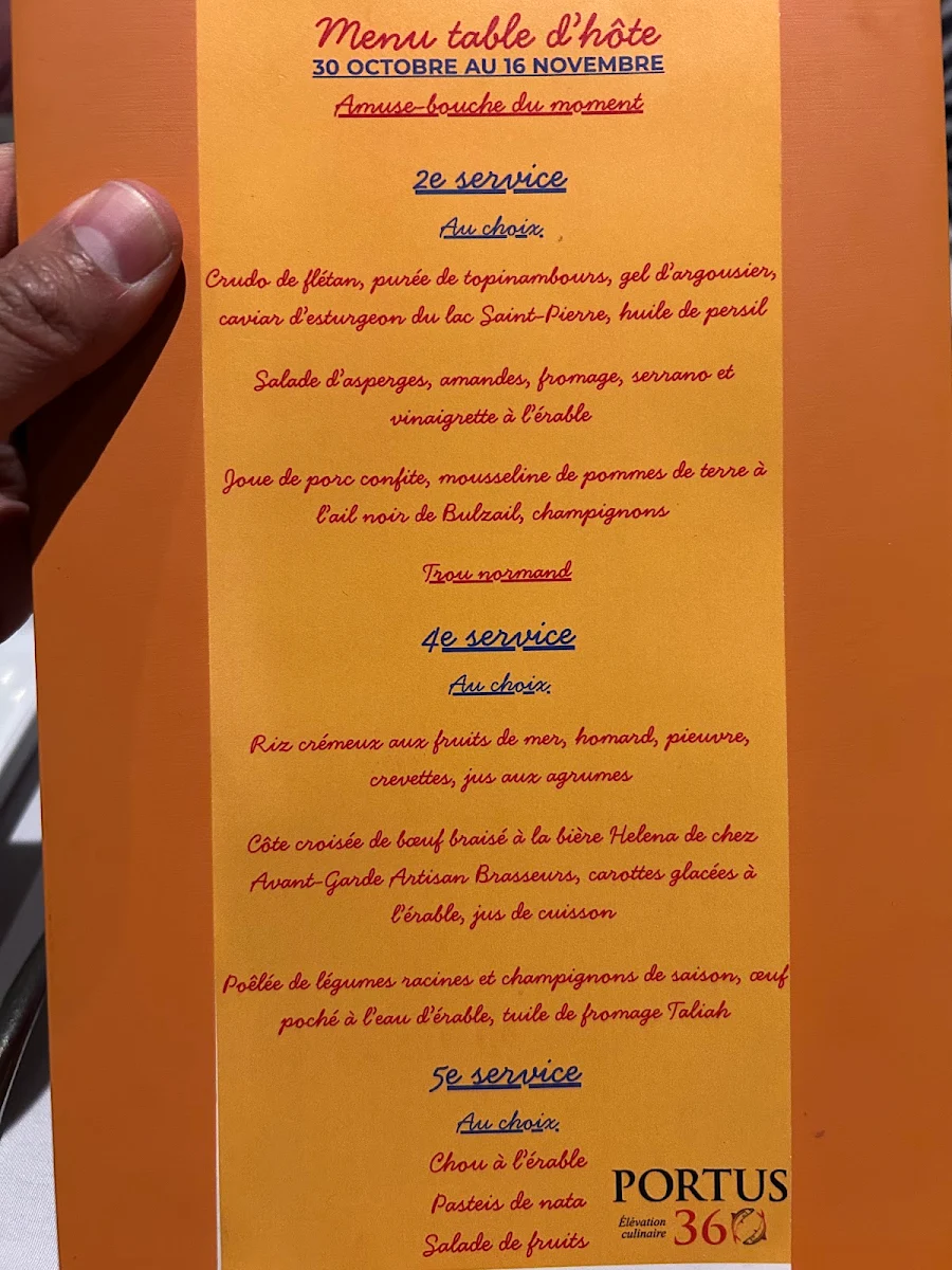 Menu, Portus 360