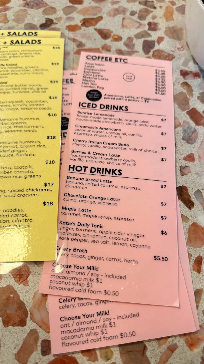 Menu, Kokomo