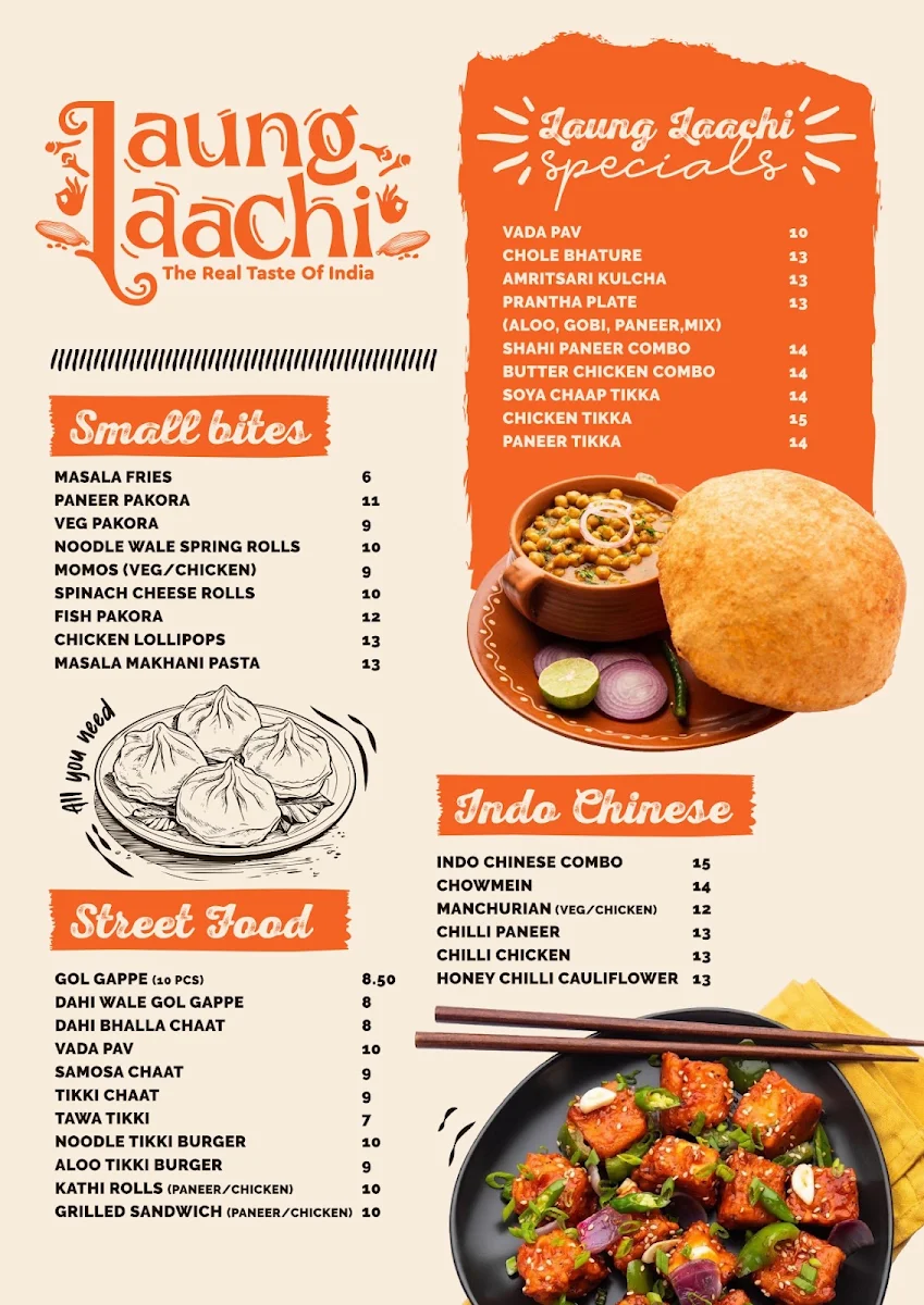 Menu, LAUNG & LAACHI