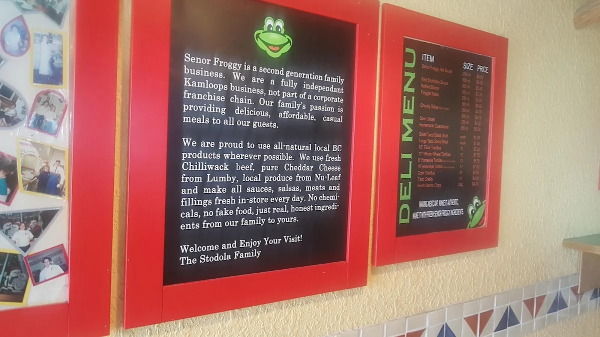 Menu, Señor Froggy Restaurant