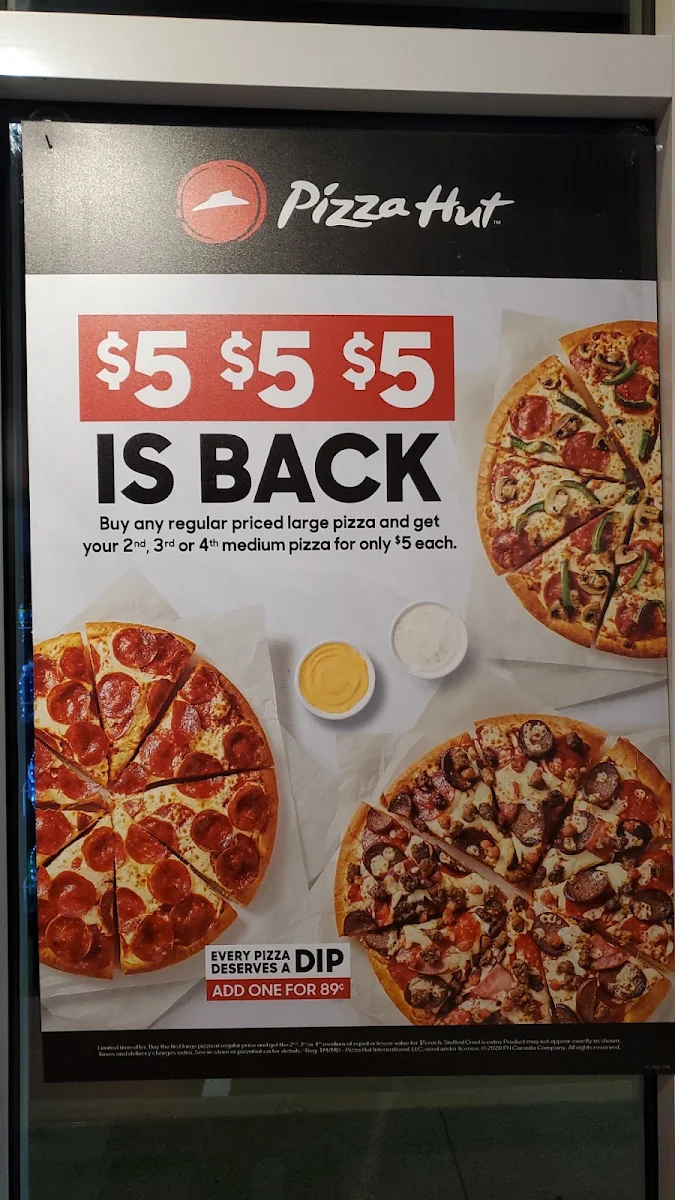 Menu, Pizza Hut