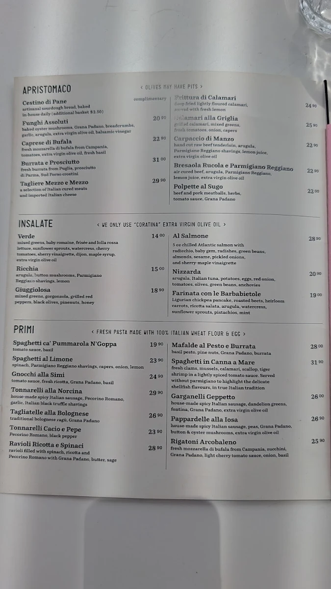 Menu, Terroni