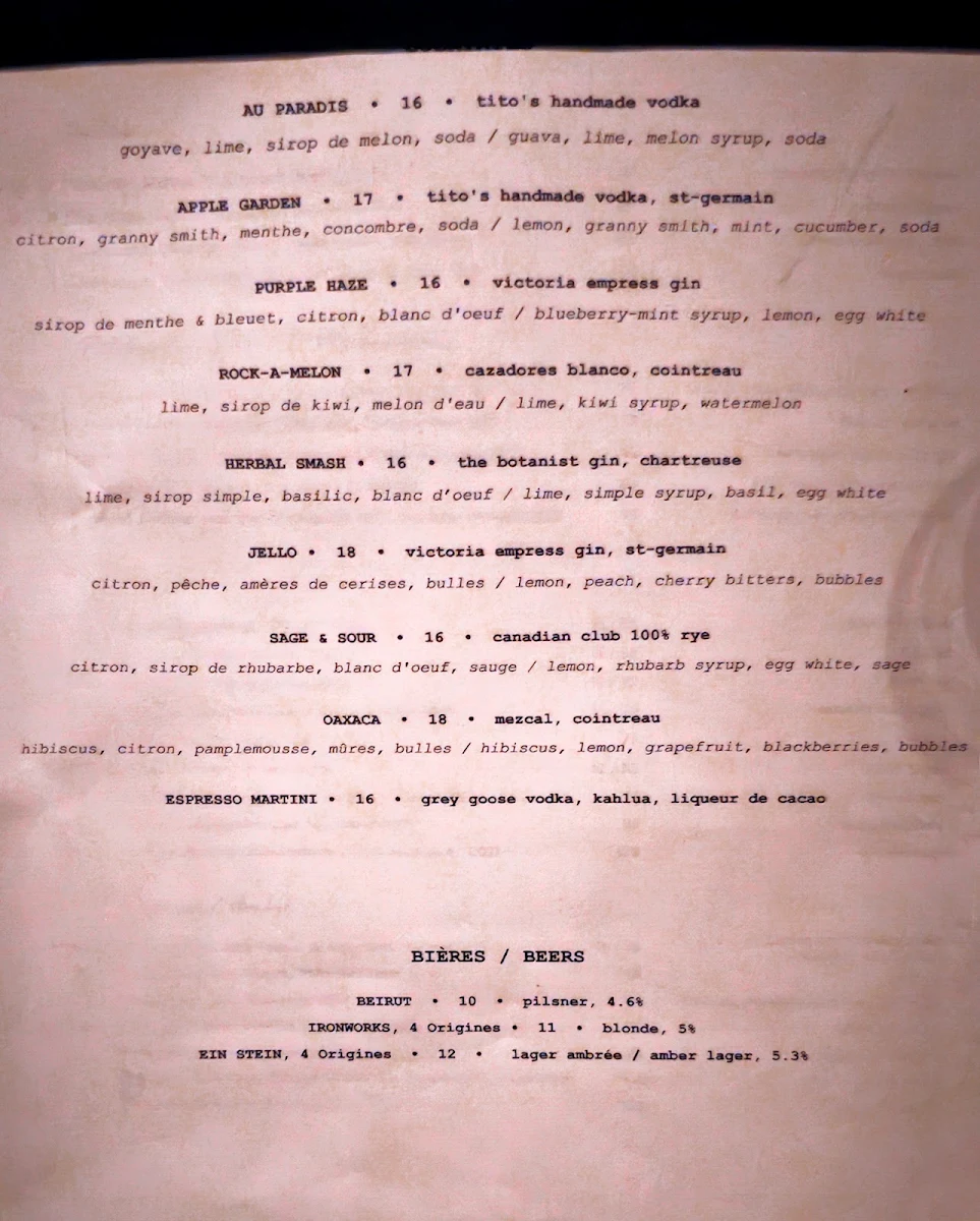 Menu, Mauvais Garçons