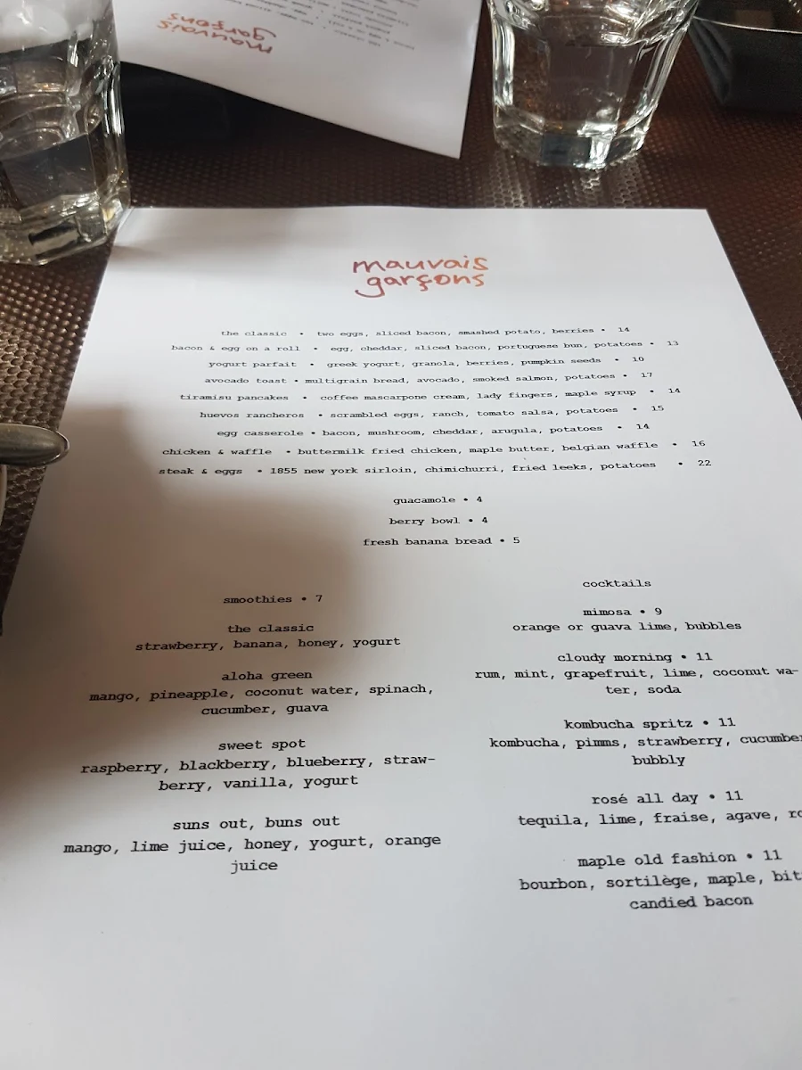 Menu, Mauvais Garçons