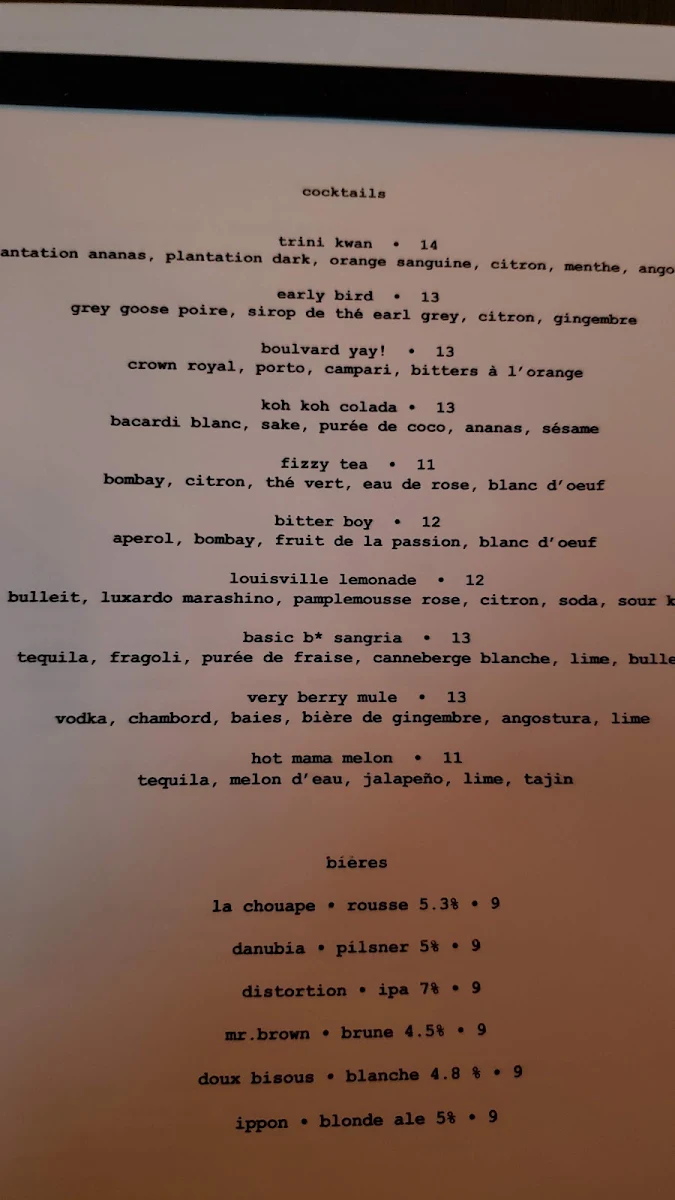 Menu, Mauvais Garçons