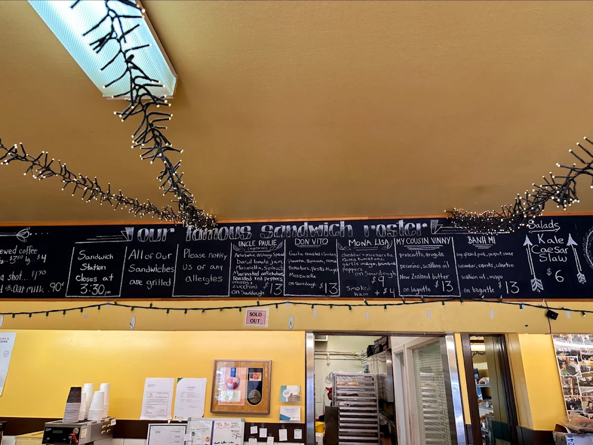 Menu, Christies Mayfair Bakery Ltd