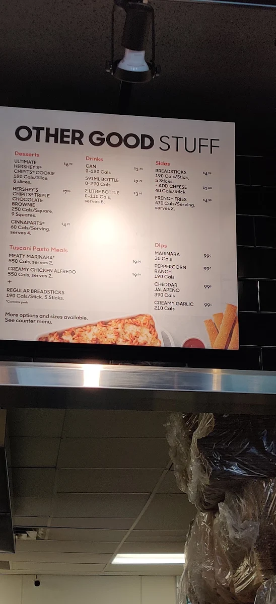 Menu, Pizza Hut