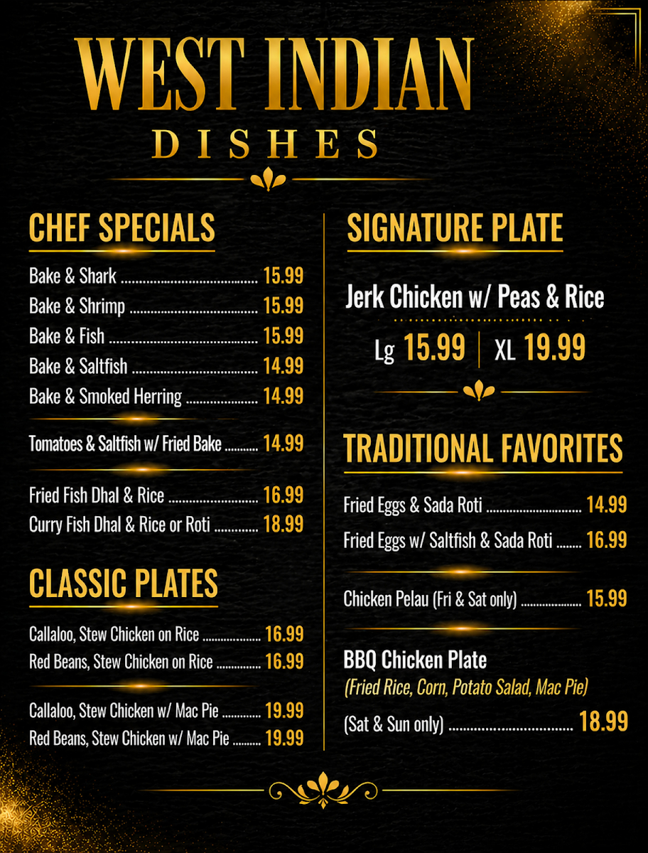 Menu, Radica’s Hot & Spicy