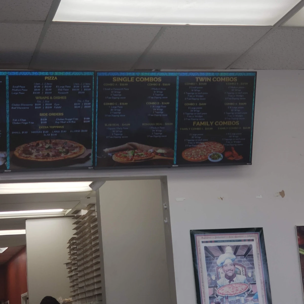 Menu, Romana Pizza & Wings