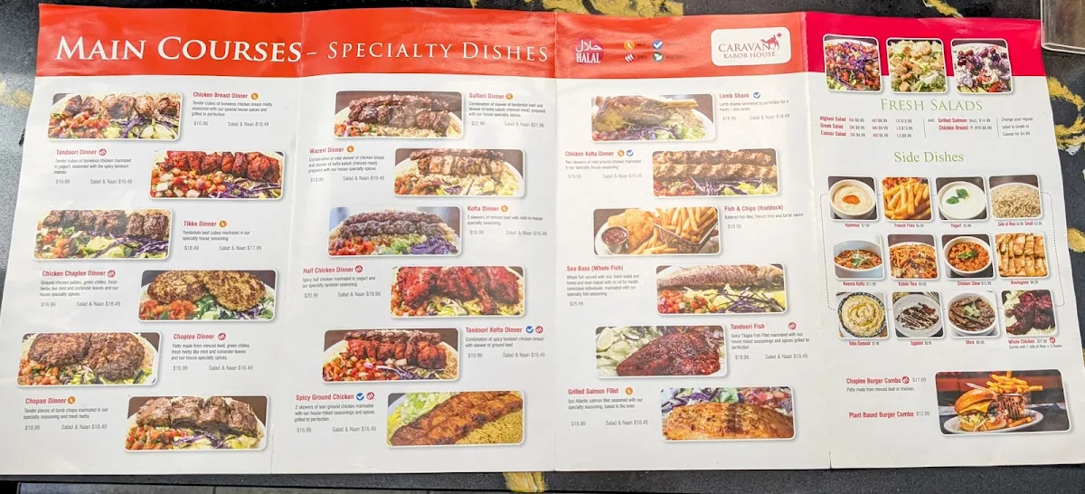 Menu, Caravan Kabob Richmond Hill