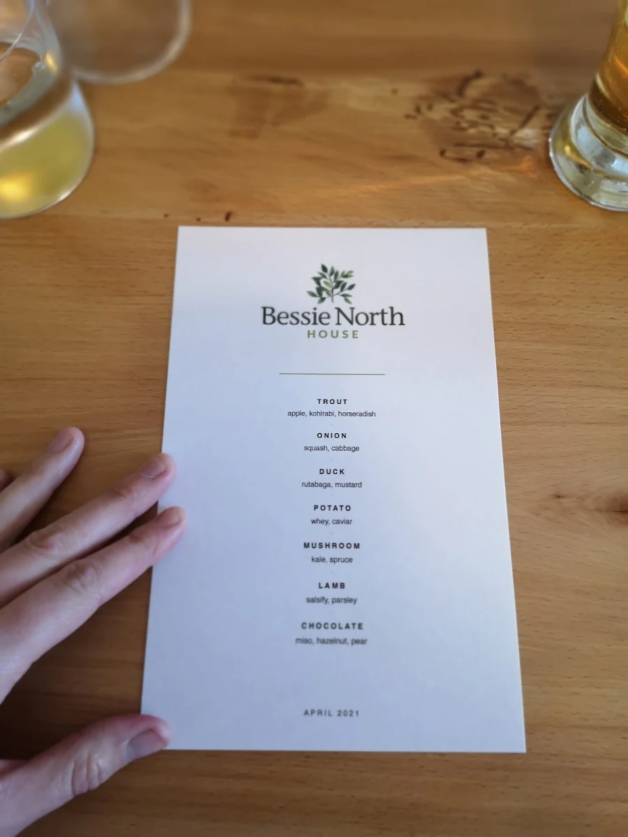 Menu, Bessie North House
