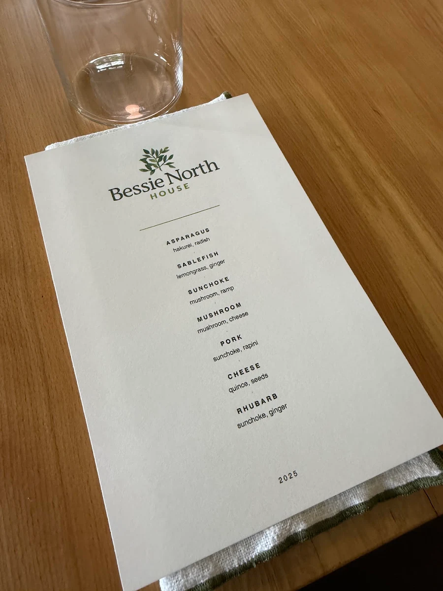 Menu, Bessie North House