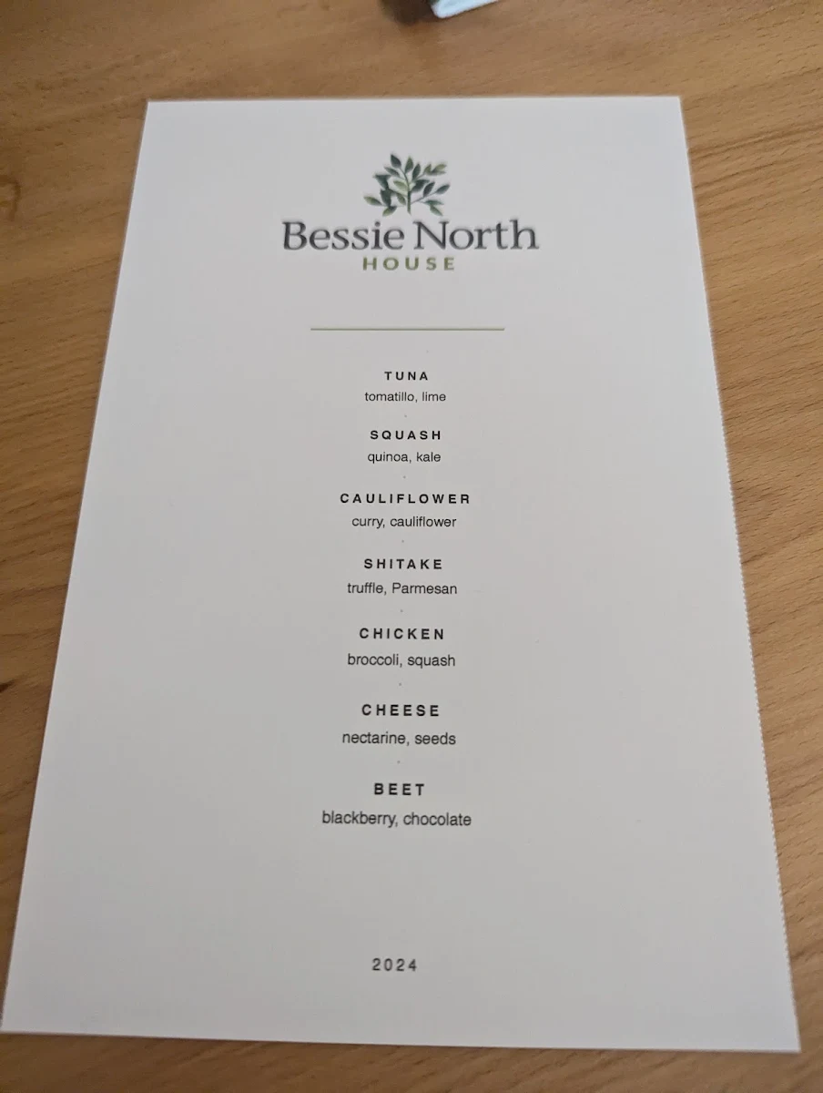 Menu, Bessie North House