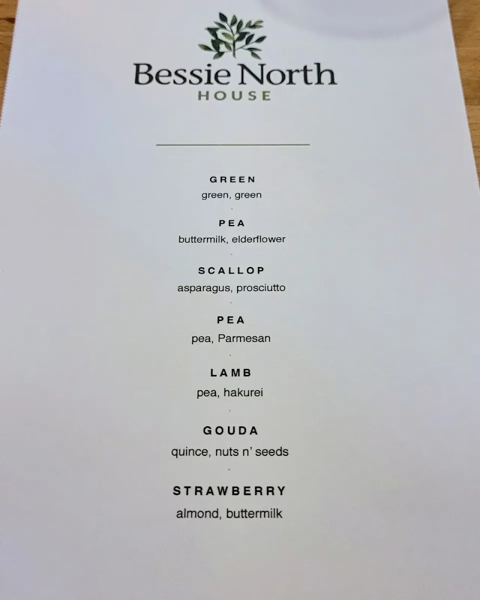 Menu, Bessie North House