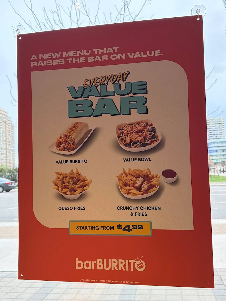 Menu, barBURRITO