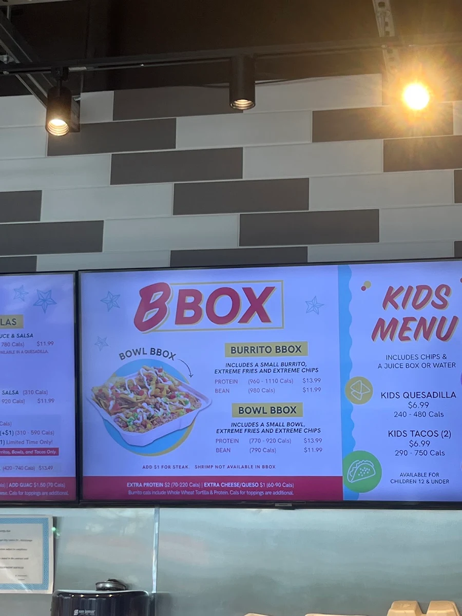 Menu, barBURRITO