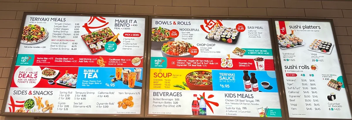 Menu, Edo Japan