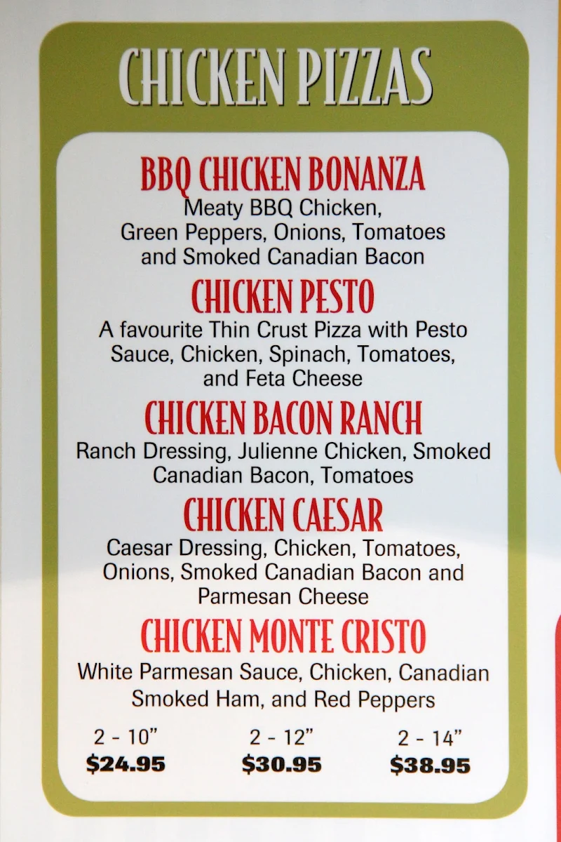 Menu, Canadian 2 For 1 Pizza Nelson, Fried Broaster Chicken - NOW BEER TOO(Delievery also)
