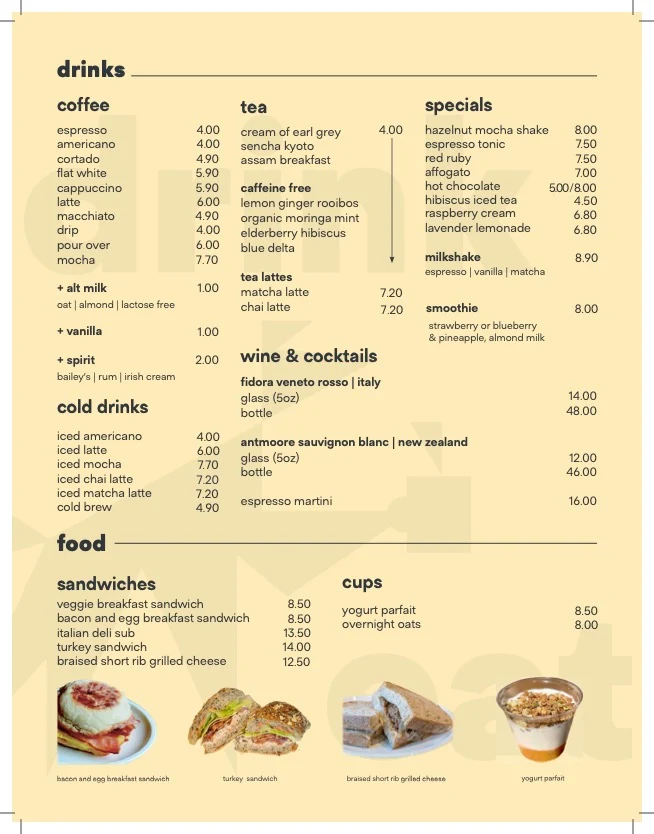 Menu, Brewing Brokers