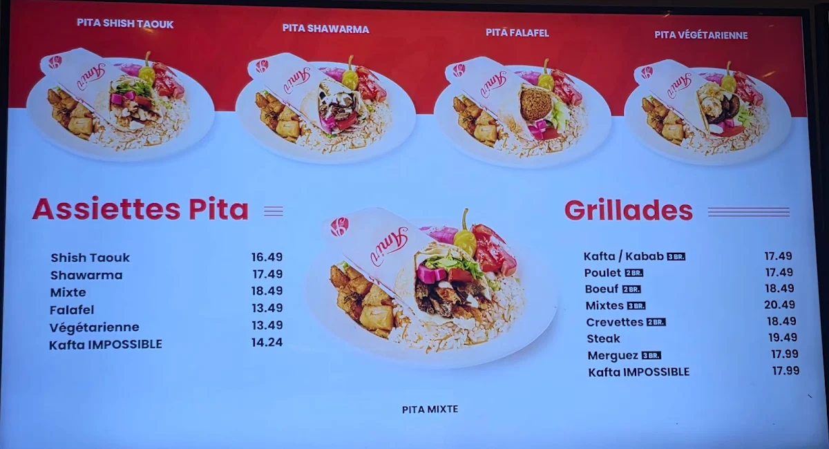 Menu, Restaurant Amir Rawdon