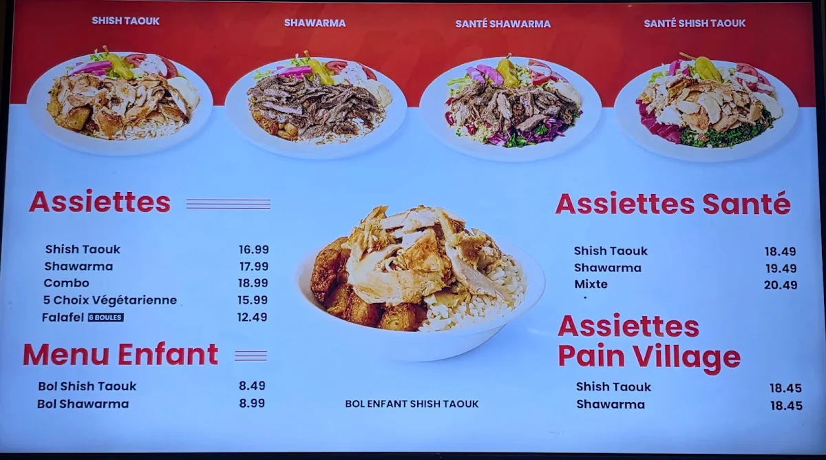Menu, Restaurant Amir Rawdon